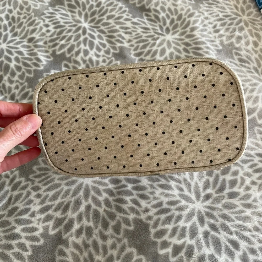 Kate Spade Lunch Bag Out to Lunch Polka Dot Lunchbox Cosmetic Bag Insulated Chic - Picture 7 of 9